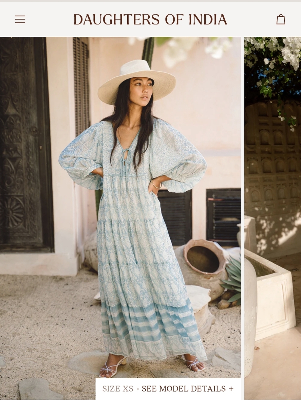 Daughters Of India Jasmine Maxi Dress - Sea Mist